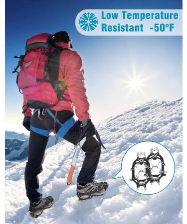Greatever Anti-Slip Ice Cleats for Hiking Boots - 19 Stainless Steel Spikes - Snow Grips for Shoes - Safe Traction for Hiking, Fishing, Climbing - Medium, Black - Buy Online on GoSupps.com
