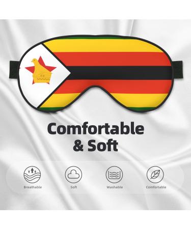 Silky Zimbabwe Flag Sleep Masks - Soft Satin Eye Cover for Travel & Naps | Unisex Blindfolds - Buy Online on GoSupps.com