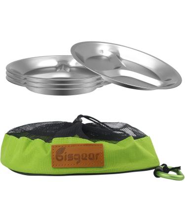 Bisgear Stainless Steel 6pcs 10.25 Divided Plates + Bowl Outdoor Dinnerware Set - BPA Free Round Plates for Backpacking, Hiking, Picnic & BBQ - Buy Online on GoSupps.com