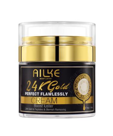 AILKE BOOST LUSTER AILKE 24K Gold Perfect Flawlessly Face Cream Whitening Reduce Blemishes Melanin Improve Dull Skin With Glutathione Vitamin C 50ml Pack of 1