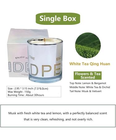 Scented White Tea Candle - 5.3oz Natural Soy Wax Aromatherapy | Long Lasting Fragrance for Home Meditation & Yoga - Perfect Gift for Him & Her - Buy Online on GoSupps.com