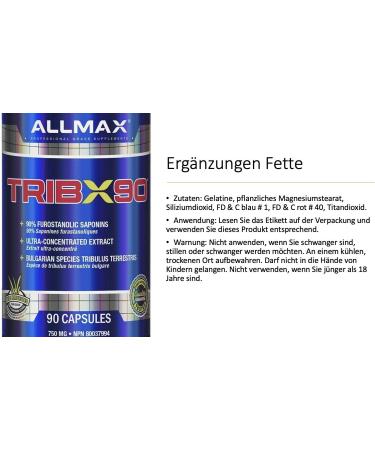 ALLMAX Nutrition Tribx90 100% pure tribulus terrestris 90 count - Buy Online on GoSupps.com
