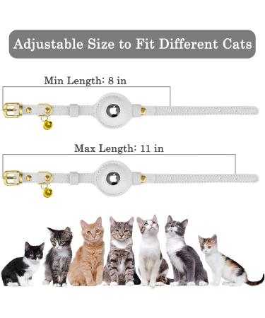 Oopsdoggy Leather AirTag Cat Collar with Bells - Durable GPS Pet Neckband for Cats & Small Dogs (White) - Buy Online on GoSupps.com