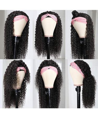 Eooma 10A Brazilian Kinky Curly Headband Wig 16 Inch - Natural Black Remy Hair for Black Women - Buy Online on GoSupps.com