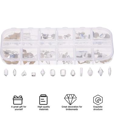 Minkissy Nail Art Rhinestone Nail Gemstones Jewels Flatback Crystals Nail Art Charm Manicure Decals Nail Stones for DIY 3D Nails Art Decoration Supplies White - Buy Online on GoSupps.com