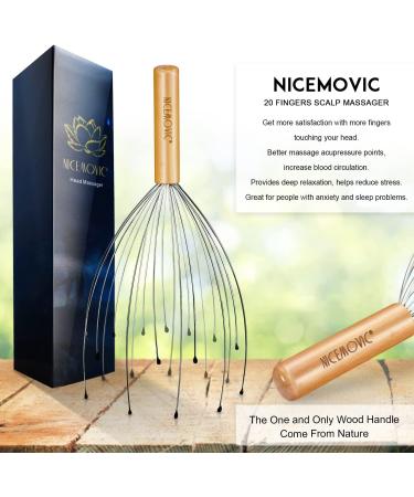 NICEMOVIC Scalp Head Massager - Wooden Handheld Scratcher for Deep Relaxation (1 Pack) - Buy Online on GoSupps.com