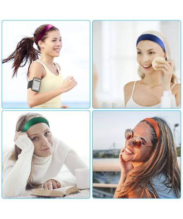 Duufin 22 Satin Headbands Set - Non-Slip Plain Hair Accessories for Women and Girls - DIY Headbands in 22 Multicolored Shades - Buy Online on GoSupps.com