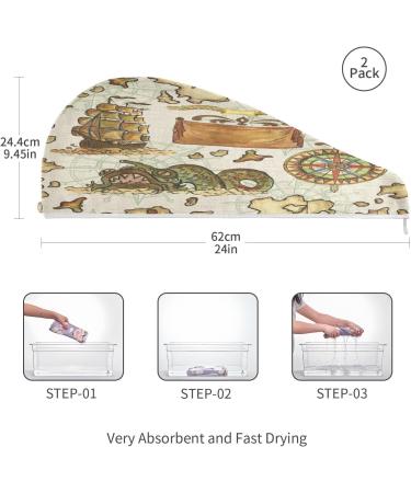 Buy Treasure Island Dry Hair Cap Set - Quick Drying Towel & Button Headband | Super Absorbent & Comfortable - International Shipping Available - Buy Online on GoSupps.com