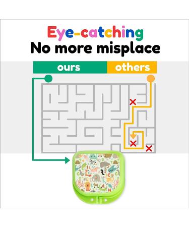 Green Cute Retainer Holder Case | Funny Cartoon Aligner & Night Guard Case | Animal Patterns | 1 Pack - Buy Online on GoSupps.com