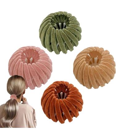 Bird Nest Hair Clip - Birds Nest Plate Hairpins | Retractable Buns Maker | Stylish Anti-Slip Hair Claw Clamps | 4 Pieces Vintage Geometric Retractable Hair Loops Expandable Ponytail for Women Girls - Buy Online on GoSupps.com