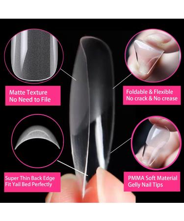Soft Gel Nail Tips Square - 550 Pcs Clear Full Cover Tips for Salon & DIY Nail Art - Buy Online on GoSupps.com