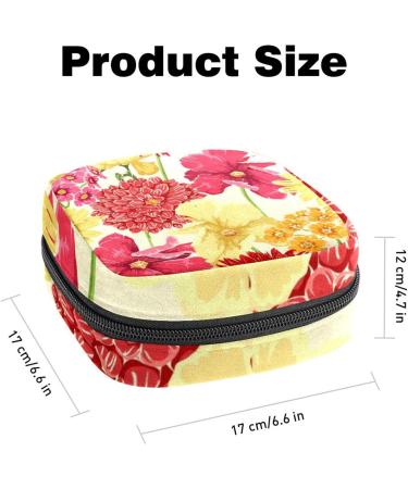 Buy Menstrual Pad Bag with Zipper - Ladies Napkin Pouch & Tampons Collection Bag (Watercolor Flowers) - Stylish & Functional for Women and Girls - Buy Online on GoSupps.com