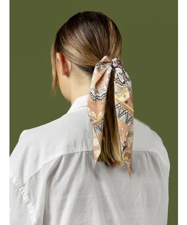 Girl's Knotted Retro Bow Hair Scrunchies - Pack of 3 Paisley Hair Ties Bands for Women - Buy Online on GoSupps.com