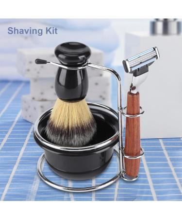 Premium 4-Piece Stainless Steel Shaving Set - Manual Razor Brush & Bowl - Perfect for a Luxurious Shave - Buy Online on GoSupps.com
