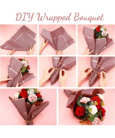 Epakh Flower Wrapping Paper Floral Wrap Sheets Florist Bouquet Supplies Waterproof Gold Edge Paper for Sweet Day Wedding (60 Sheets) - Buy Online on GoSupps.com