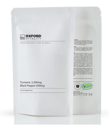 Turmeric 500mg & Black Pepper 630mg Tablets | High Strength | 95% Curcuminoids | 10mg Piperine | 120 Count | UK Made | Oxford Vitality - Buy Online on GoSupps.com