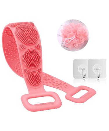 Silicone Back Scrubber Shower Set Back Scrubber for Shower Exfoliating Loofah Body Scrubber-Deep Clean & Invigorate Your Skin Long Double Side