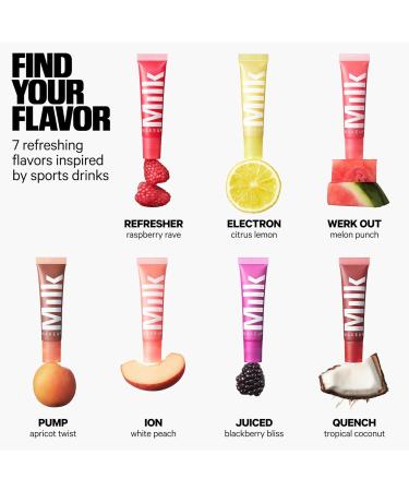 Milk Makeup Balmade Electrolyte Lip Balm Hydrating Sheer Gloss Nourishes + Replenishes Moisture Clean Vegan Formula with High-Shine Finish 2-Pack Werk Out Ion 0.4 oz - Buy Online on GoSupps.com