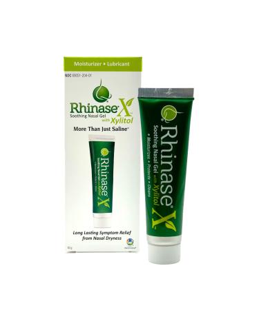 Rhinase X Nasal Gel | Less Sneezing Itchiness Nasal drip and Congestion | Mores Than Just Saline | Now with Xylitol | Long Lasting Symptom Relief from Nasal Dryness | (1 oz.)