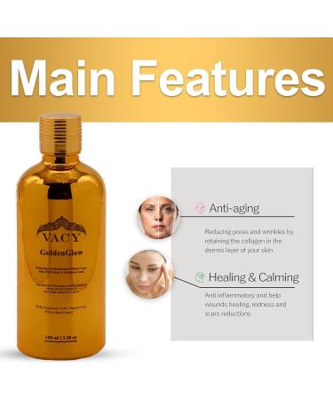 Golden Glow Hydrating Witch Hazel & Hyaluronic Acid Toner | Fresh Scented Skincare | International Shipping - Buy Online on GoSupps.com