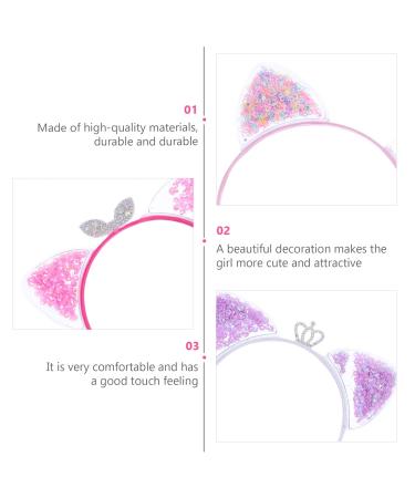 Lurrose 6-Piece Sequin Cat Ears Headband - Rainbow Bling Kitty Hair Band & Mermaid Crown Accessories for Christmas & Halloween Party Favors - Buy Online on GoSupps.com