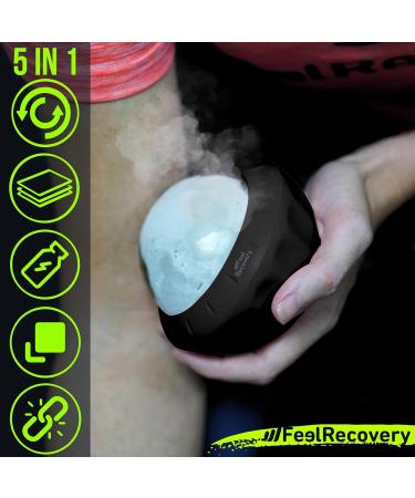 Therapeutic Massage Ball with Gel & Stainless Steel for Cold/Heat Therapy - Small Roller with Handle for Fascia Back Neck & Feet - Ideal Wellness Gift in Black - Buy Online on GoSupps.com