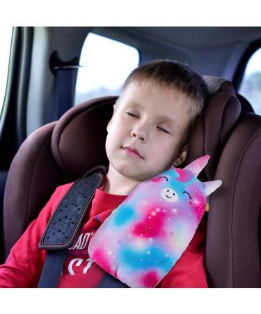 MHJY Cute Unicorn Seat Belt Pads for Kids - Comfortable Car Pillow Strap Cover for Toddlers - Purple Blue Head & Neck Support - Buy Online on GoSupps.com