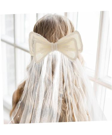 Beavorty 1PC bow hairpin wedding headpiece for bride Large Hair Bows Hair Bows Clips hair barrettes for women wedding hair clips for brides Headdress white plastic crocodile skin girl pearl - Buy Online on GoSupps.com