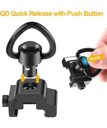 FANGOSS 4 Pcs 1 QD Sling Swivels for Two Point Sling Mount - Black - Buy Online on GoSupps.com