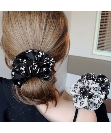 Miaija 8 Pieces Soccer Hair Scrunchies Elastic Football Hair Ties Satin Scrunchy Non Slip Ponytail Holders Hair Bands for Women Girls Random Color - Buy Online on GoSupps.com