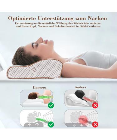 Buy Threads for Bed Orthopedic Memory Foam Neck Support Pillow with Cool Gel - Ergonomic Hi-Low Design Hypoallergenic Washable Cover Perfect 12cm-6cm Slope - 60x36x11/6cm - Buy Online on GoSupps.com