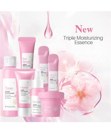 Skincare Gifts Set For Teenage Girls Cherry Blossom Skincare Sets Facial Kit Pamper Sets For Women Gifts Skin Care Sets & Kits - Cleanser Face Serum Face Cream Toner Eye Cream Mask (SetA) - Buy Online on GoSupps.com