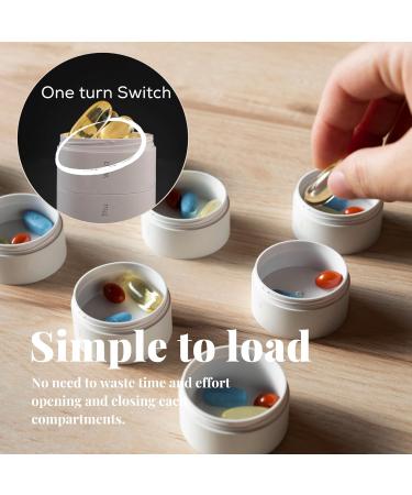 Travel Pill Organizer | 1-7 Day Modular Pill Box with Quick-Release | Perfect for Supplements & Vitamins | Portable Daily & Weekly Use (White - Buy Online on GoSupps.com