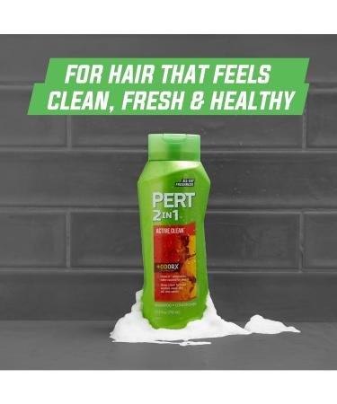 PERT 2 in 1 Active Clean Shampoo & Conditioner - Deep Clean Odor Elimination Manageable Hair - 25.4 oz | International Shipping Available - Buy Online on GoSupps.com