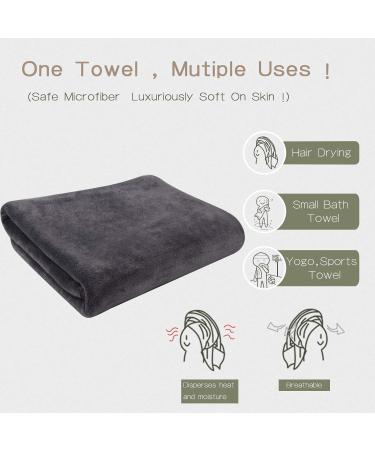 Kinhwa Microfiber XXL Hair Towel - Quick-Drying Super Absorbent & Soft for Long Hair | 61cm x 112cm - Gray - Buy Online on GoSupps.com
