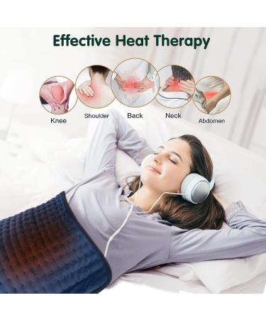 Large Electric Heating Pad for Back Pain Relief - 4 Timer Settings, 6 Temperature Levels - Auto Shut Off - Dry & Moist Therapy - Portable Heat Patch - 12x24 - Blue - Buy Online on GoSupps.com