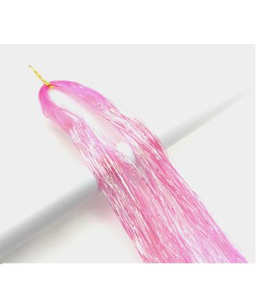 Hair Tinsel Gold Extensions 250 Strads Holographic Sparkle Tinsel Glitter Synthetic Shiny Straight Hair for Girl Woman Decoration (Magic Pink) 250 Magic Pink