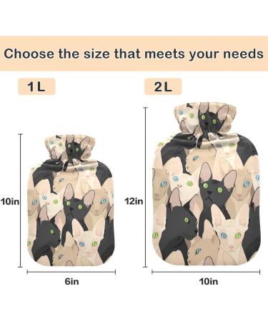 Naanle 2L Cat Hot Water Bottle - Transparent Large Hot Water Bottle for Bed Hand & Foot Warmer Pain Relief Winter Warmth & Cold Therapy - Buy Online on GoSupps.com