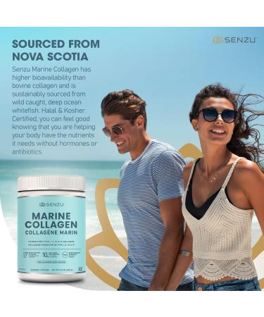 Premium Marine Collagen Powder | Wild-Caught from North Atlantic | Supports Hair Nail Skin Health Pure Hydrolyzed Form Tasteless - 250g - Made in Canada - Buy Online on GoSupps.com