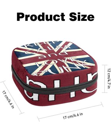 Anna Cowper England Flag Sanitary Napkin Storage Bag - Keep Calm and Love, Menstrual Cup & Tampon Pouch for Women, Teen Girls - Multi-colored - Buy Online on GoSupps.com