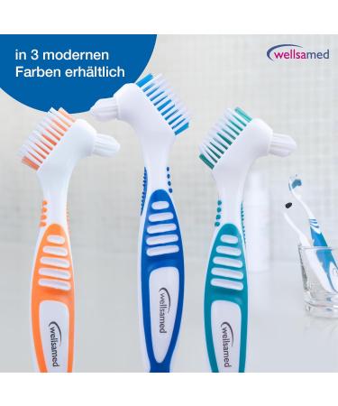Wellsamed Denture Toothbrush - Effective Third Teeth Brush (1 Piece Orange) for Gentle Cleaning - Buy Online on GoSupps.com