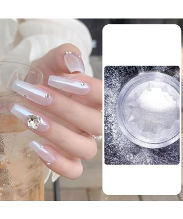Poudre chrom e blanche scintillante pour manucure effet miroir - Buy Online on GoSupps.com