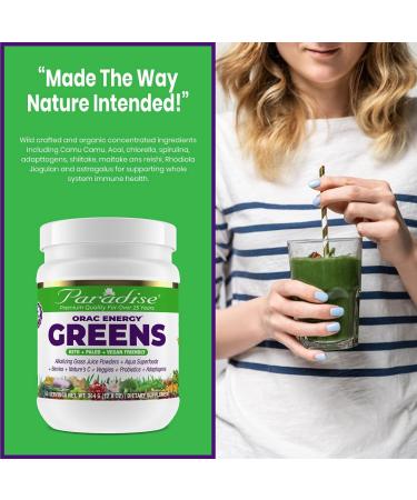 Paradise Herbs ORAC-Energy Greens 12.8 oz - Superfood Powder for Antioxidant Support - Buy Online on GoSupps.com