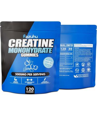 Buy Creatine Monohydrate Gummies (120 Count) - Sugar Free Vegan 5g Creatine per Serving - Boost Muscle Growth & Performance - Blueberry Flavor - Buy Online on GoSupps.com