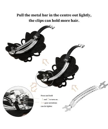 4PCS Rhinestone Flower Hair Barrette Clips - Spark Hair Accessories for Women - Butterfly and Flower Design - Ideal for Thick or Thin Hair - Buy Online on GoSupps.com