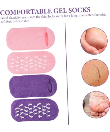 minkissy 2 Pairs Gel Socks Spa Socks Cracked Heel Socks Heel Socks for Dry Cracked Feet Cracked Heel Care Socks Essential Oil Socks Cracked Heel Repair Commodity Miss Cotton Yarn Foot 22x10x1cm - Buy Online on GoSupps.com