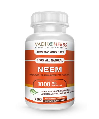 Neem (Azadirachta Indica) - 100 vegicaps 100 Count (Pack of 1)