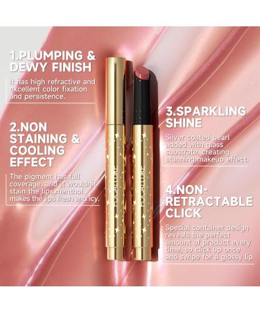 FOCALLURE Shimmer Lipstick - Moisturizing Plumping Lip Gloss Hydrating & Long Lasting Shine | Mellow RD01 - Shop Internationally - Buy Online on GoSupps.com