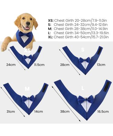 LieDEDD Neckuch Dog Tuxedo Bandana - Adjustable Triangle Neckerchief for Dogs | Formal Pet Outfit for Weddings & Birthdays - XL Blue - Buy Online on GoSupps.com