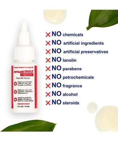 EMUAIDMAX Concentrate 1oz: First Aid Serum for Psoriasis, Eczema, Nail Fungus & More - Buy Online on GoSupps.com